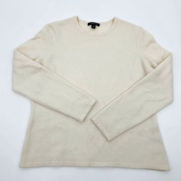Lands End | girls Cream Long Sleeve cashmere Sweater | size large - Picture 1 of 5